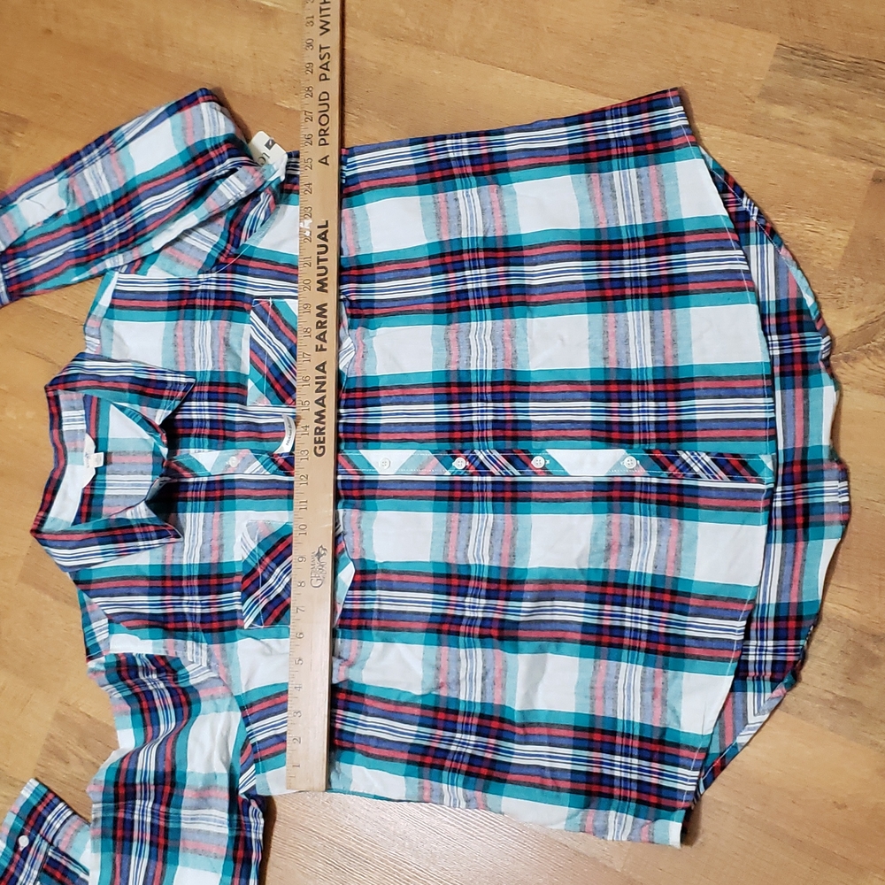 Terra & Sky - Winter White Plaid Flannel Shirt (Womens Plus 16W-18W) - Picture 9 of 12